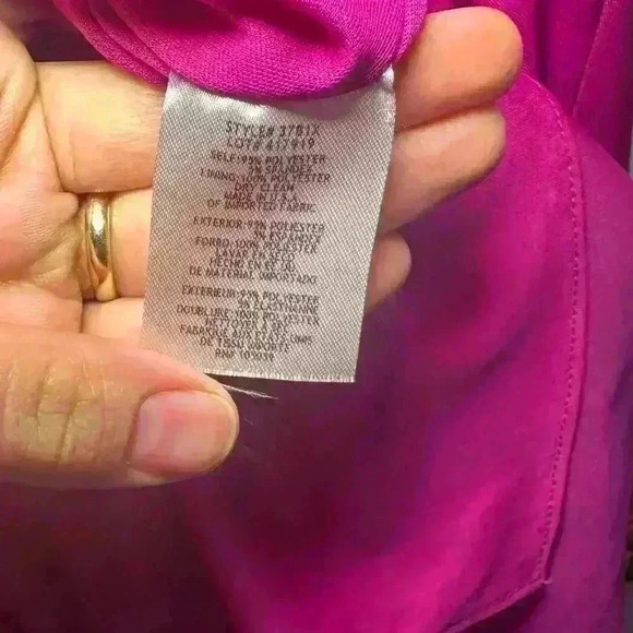 Xscape Waterfall Off The Shoulder Ruffle Formal Dress Purple Sz 4 (D197) - Picture 11 of 11